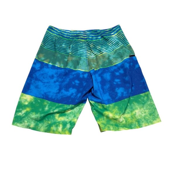 Volcom Men Size 33 Blue Green Striped Swim Board‎ Shorts EUC - Picture 5 of 9